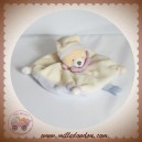 DOUDOU ET COMPAGNIE SOS OURS PLAT ECRU COLERETTE MAUVE BLEU