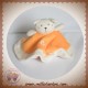 KING BEAR SOS DOUDOU LAPIN PLAT OVAL ECRU ORANGE ABC