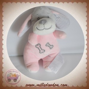 SOS DOUDOU CHIEN ROSE RAYE GRIS OS TOM & KIDDY
