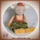 BUKOWSKI DOUDOU SOURIS BEIGE SALOPETTE KAKI HAUT RAYÉ ORANGE  SOS