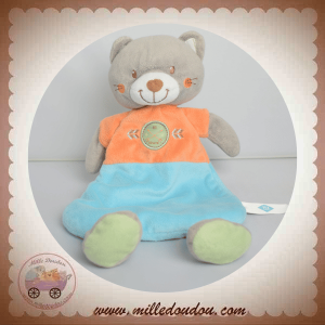 TEX SOS DOUDOU CHAT OURS GRIS PLAT BLEU ORANGE INDIEN