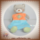 TEX SOS DOUDOU CHAT OURS GRIS PLAT BLEU ORANGE INDIEN
