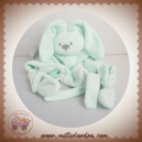NATTOU SOS DOUDOU LAPIN PLAT LOSANGE BLEU TURQUOISE ETIQUETTES ATTACHE TETINE