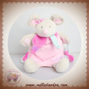 DOUDOU ET COMPAGNIE SOS SOURIS MARIONNETTE PEARLY GRISE ROBE ROSE