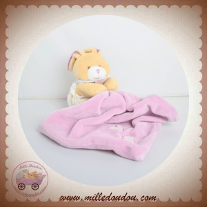 BABYNAT BABY NAT DOUDOU LAPIN BEIGE CLAIR MOUCHOIR VIOLET LUMILUNES BN0622 SOS