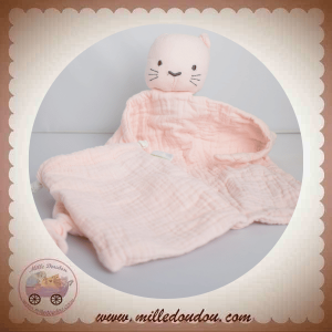 VERTBAUDET SOS DOUDOU CHAT ROSE PLAT LANGE
