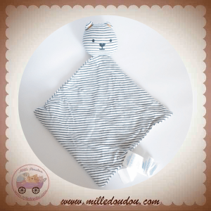 OKAIDI OBAIBI SOS DOUDOU OURS PLAT BLANC RAYÉ MARINE