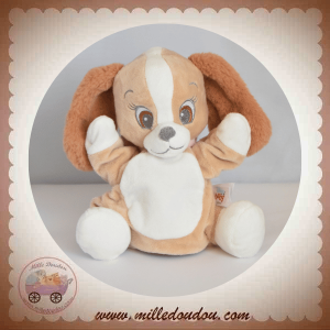 DISNEY SOS DOUDOU CHIEN BELLE MARIONNETTE MARRON NOEUD ROSE