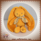 KALOO SOS DOUDOU LAPIN MOUTARDE VELOURS NOEUD TISSU