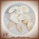 COCKTAIL SCANDINAVE SOS DOUDOU LAPIN PLAT BLANC RAYURES BEIGES