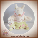 DOUDOU ET COMPAGNIE SOURIS MARIONNETTE BARBOTINE BLANCHE VERTE AVEC BEBE
