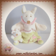 DOUDOU ET COMPAGNIE SOURIS MARIONNETTE BARBOTINE BLANCHE VERTE AVEC BEBE