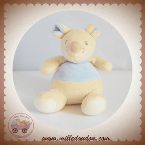 PARADISE TOYS DOUDOU SOURIS ECRU BLEU HOCHET SOS