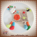 MOTS D'ENFANTS DOUDOU VACHE GIRAFE GRIS PLAT ROND QUEUE NOEUD SOS 