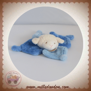 DOUDOU ET COMPAGNIE SOS MOUTON GASTON PLAT ECRU BLEU