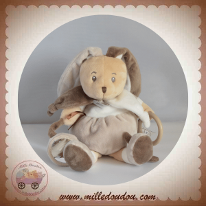 LA GRANDE RECRE SOS DOUDOU LAPIN BOBULE TAUPE MARRON BLANC ACTIVITÉS DOUDOU ET COMPAGNIE