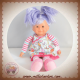 COROLLE SOS DOUDOU POUPEE ROBE BLEU FLEURS RAYE ROSE