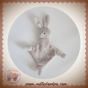 GRAIN DE BLE SOS DOUDOU LAPIN PLAT GRIS TAUPE ETOILES MINI
