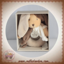 LA GRANDE RECRE SOS DOUDOU LAPIN TAUPE MARRON BLANC HOCHET DOUDOU ET COMPAGNIE