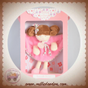 DOUDOU ET COMPAGNIE SOS POUPEE DEMOISELLES ROSE PLAT ROBE FLEURS