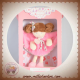 DOUDOU ET COMPAGNIE SOS POUPEE DEMOISELLES ROSE PLAT ROBE FLEURS