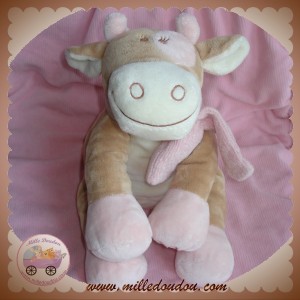 NOUKIE'S SOS DOUDOU VACHE LOLA BEIGE ROSE 33 CM