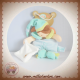 BABYNAT SOS DOUDOU POUPEE FILLE BLEU VERT MOUCHOIR
