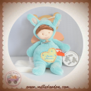 BABYNAT SOS DOUDOU POUPEE FILLE DEGUISE EN LAPIN BLEU MOUCHOIR COEUR