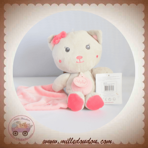 BABYNAT BABY NAT SOS DOUDOU CHAT GRIS MOUCHOIR ROSE