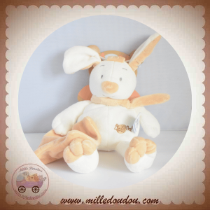 BABYNAT BABY NAT SOS DOUDOU LAPIN CHIEN BLANC BEIGE MOUCHOIR BN778