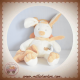 BABYNAT BABY NAT SOS DOUDOU LAPIN CHIEN BLANC BEIGE MOUCHOIR BN778