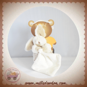 BABYNAT SOS DOUDOU LAPIN BLANC POIL MARRON MOUCHOIR BN749