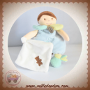 BABYNAT SOS DOUDOU POUPEE FILLE BLEU VERT MOUCHOIR