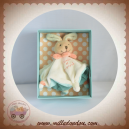 DOUDOU ET COMPAGNIE SOS LAPIN BEIGE PLAT ECRU COL ORANGE DOS BLEU DC2372