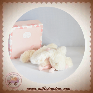 DOUDOU ET COMPAGNIE LAPIN BONBON ALLONGE BLANC ROSE DC1239 SOS
