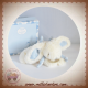 DOUDOU ET COMPAGNIE LAPIN BONBON ALLONGE BLANC BLEU DC1239 SOS