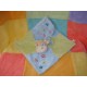 PROVERA DOUDOU PELUCHE VACHE PLATE BLEU VERT FLEURS