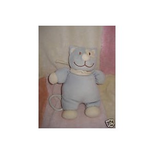 TEX DOUDOU PELUCHE CHAT BLEU MUSICAL COCARD