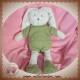 JACADI DOUDOU LAPIN GRIS CLAIR HABIT LAINE VERT SOS