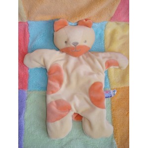 SUCRE D'ORGE DOUDOU OURS PLAT JAUNE ORANGE TRANSFORMABLE