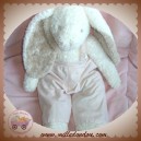 CYRILLUS DOUDOU LAPIN BLANC SALOPETTE ROSE RAYE SOS