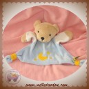 CAUSE SOS DOUDOU OURS CORPS PLAT BLEU ETOILE LUNE JAUNE