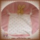 KALOO SOS DOUDOU LAPIN BEIGE PLAT CORPS BLANC FLEURS ROSE