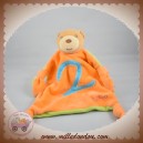 KALOO DOUDOU OURS BEIGE PLAT ORANGE VERT CHIFFRE 2