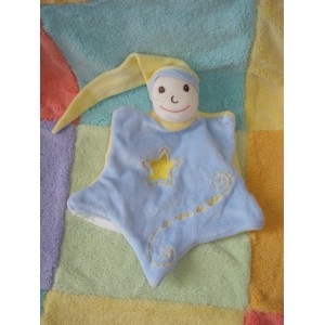 CMP DOUDOU LUTIN MARIONNETTE BLEU JAUNE ETOILE UN REVE DE BEBE