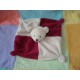 CMP DOUDOU PELUCHE OURS ECRU FUSHIA BORDEAUX PLAT