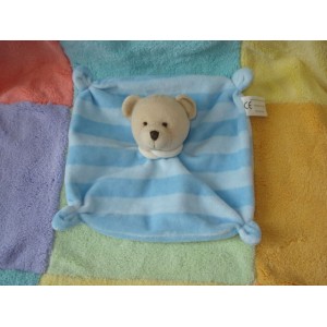 CMP SOS DOUDOU OURS BEIGE PLAT RAYE BLEU