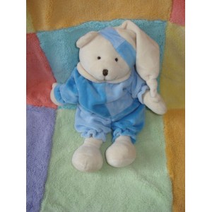 CMP DOUDOU PELUCHE OURS ECRU HABIT DIFFERENT BLEU BONNET