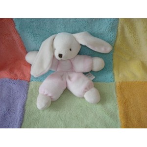 CMP DOUDOU PELUCHE CHIEN LAPIN ROSE BLANC CORPS RESSERRE