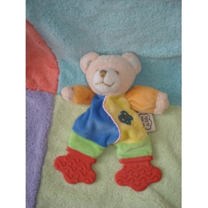 CMP DOUDOU OURS PLAT POUET DENTITION BLEU JAUNE UN REVE DE BEBE